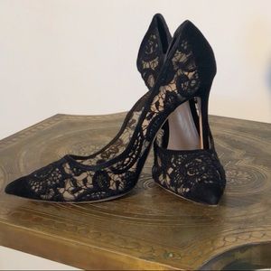 Gianvito Rossi Vintage Black Lace Pumps